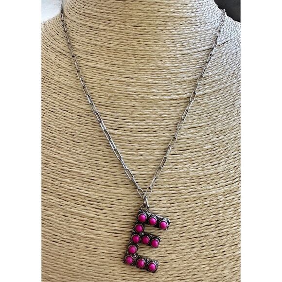 Initial Necklace Hot Pink Barbie Western Nashville ￼P, N, T, S, R, C, E, M - Picture 9 of 10